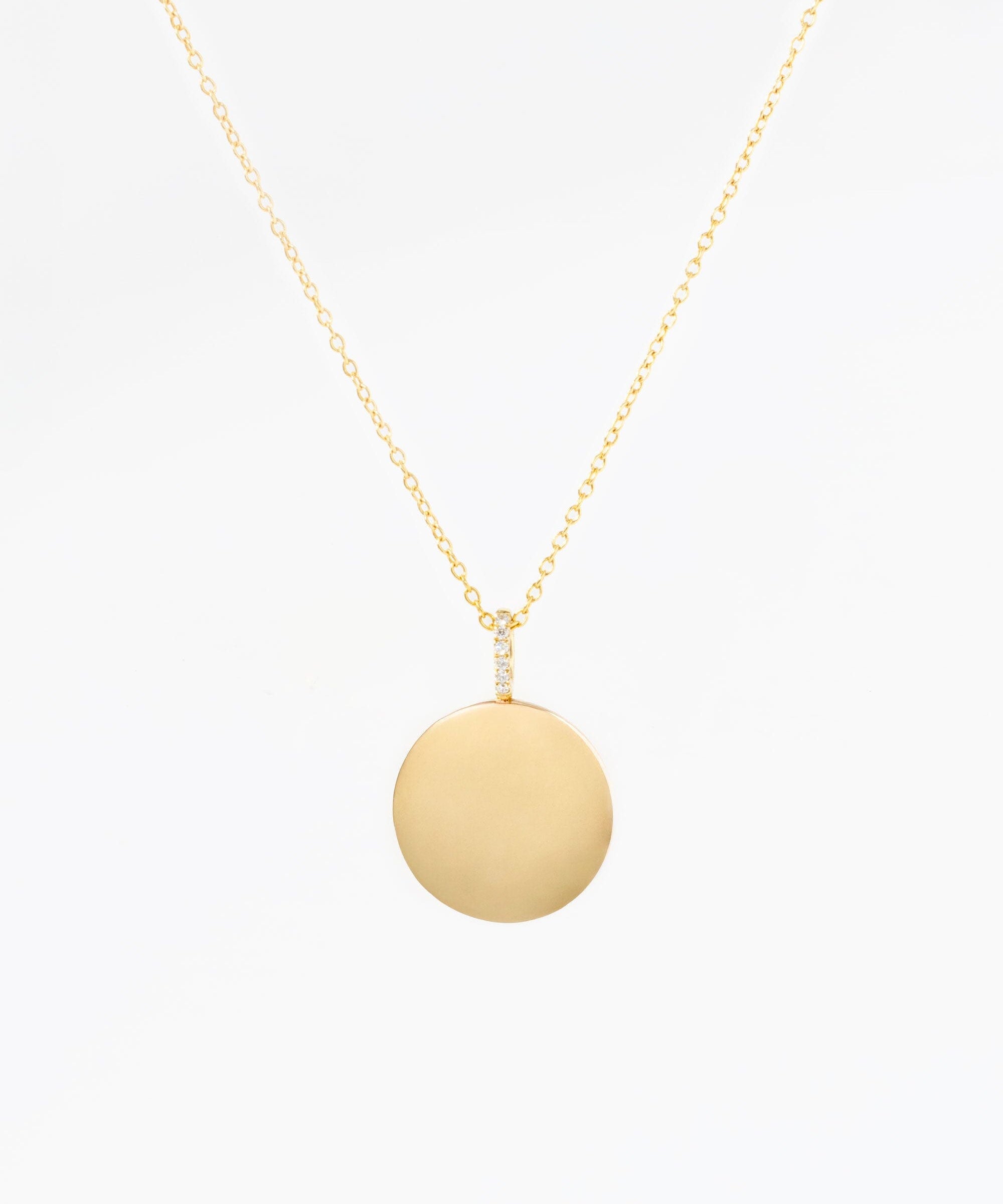 Engravable High Polish Gold Pendant with Diamond Bail Necklaces Princess Bride Diamonds 