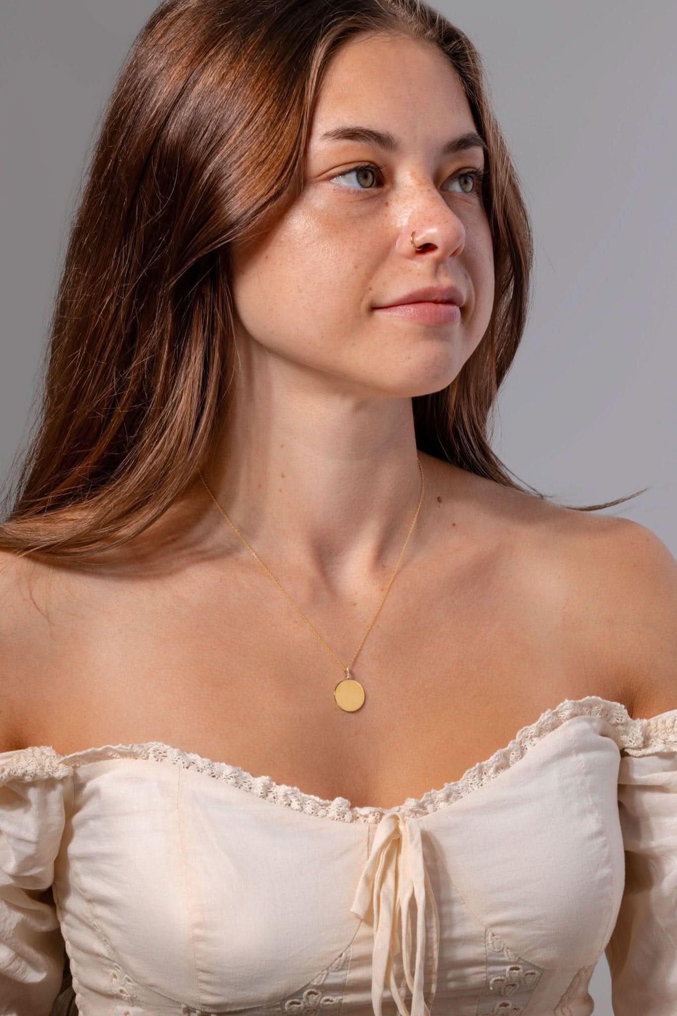 Engravable High Polish Gold Pendant with Diamond Bail - PBD Necklaces