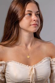 Engravable High Polish Gold Pendant with Diamond Bail - PBD Necklaces