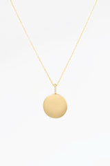 Engravable High Polish Gold Pendant with Diamond Bail