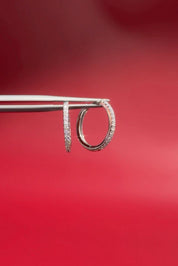 Extra - Fine 15mm Pavé Hoops White Gold - PBD Earrings