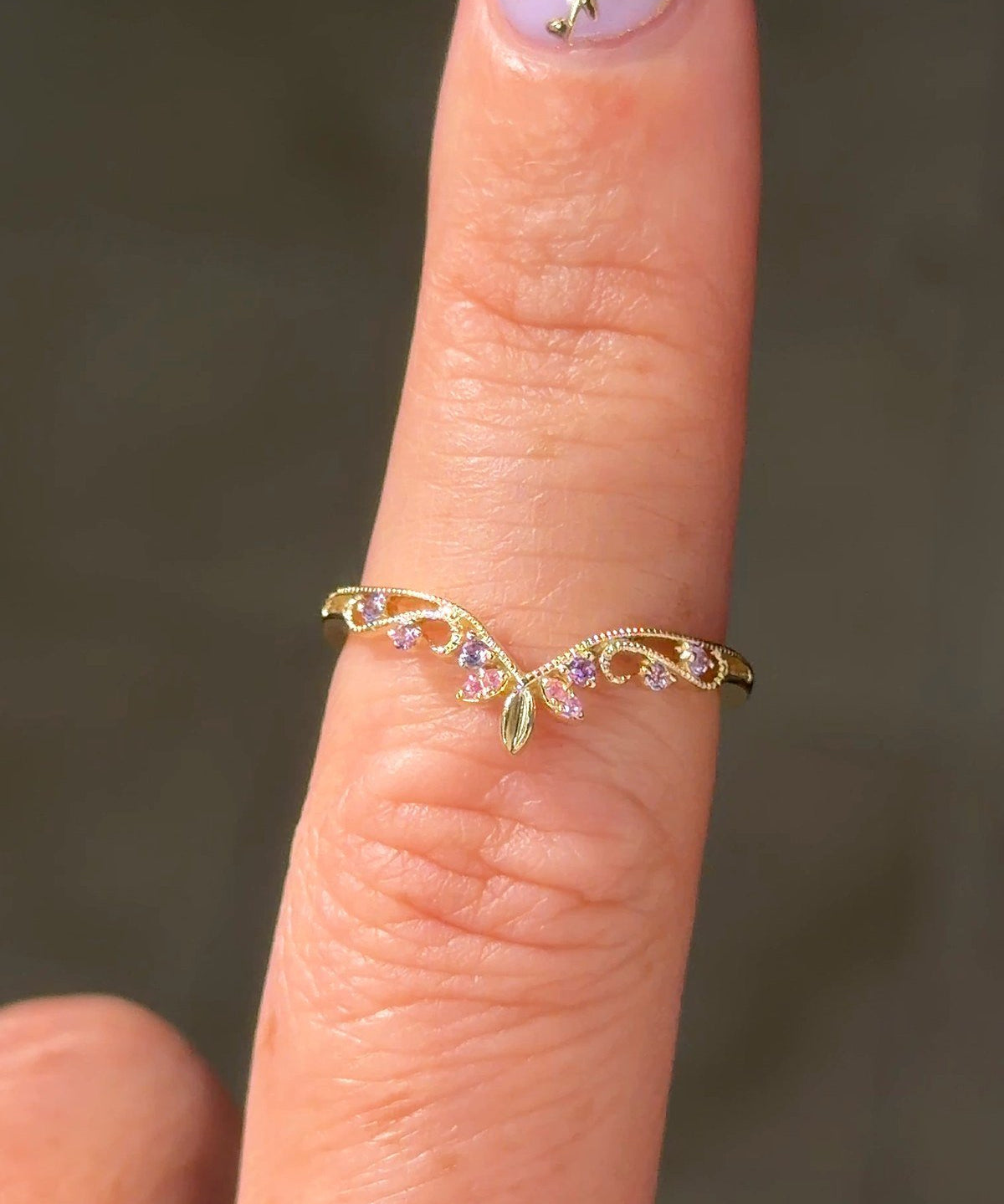 Fairy Blossom Band | Pink & Purple Sapphire - PBD Rings