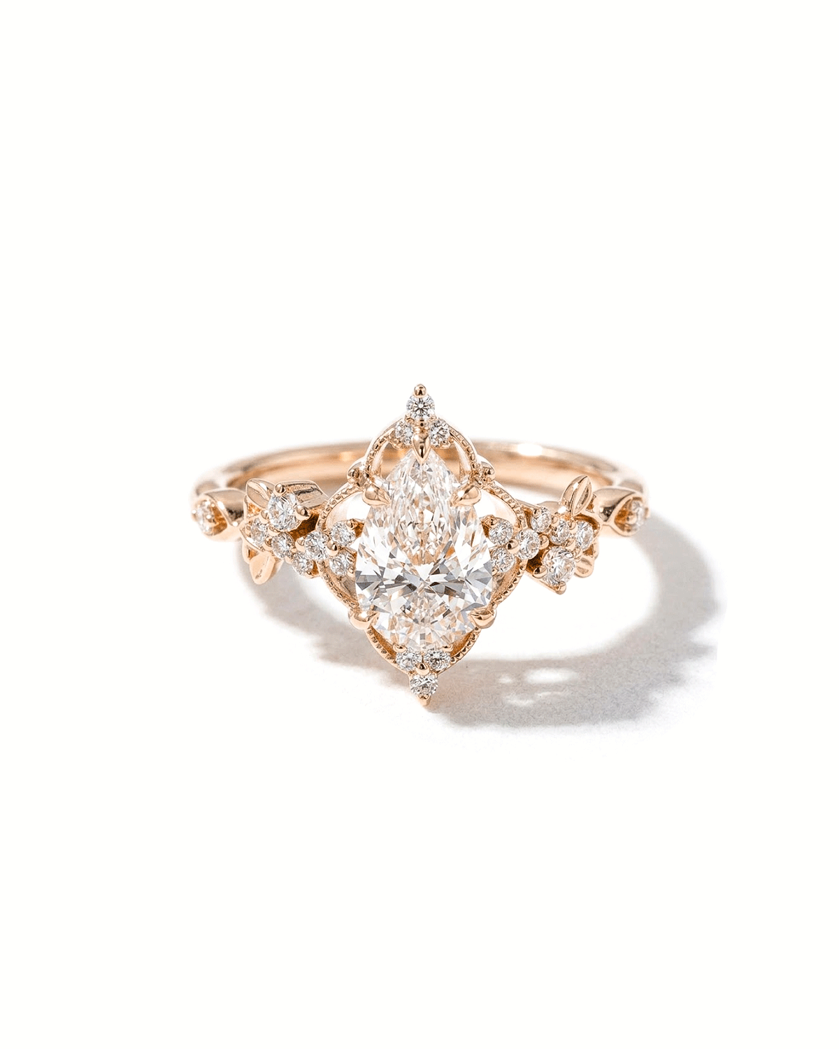 Fairy Blossom Pear Engraved Ring