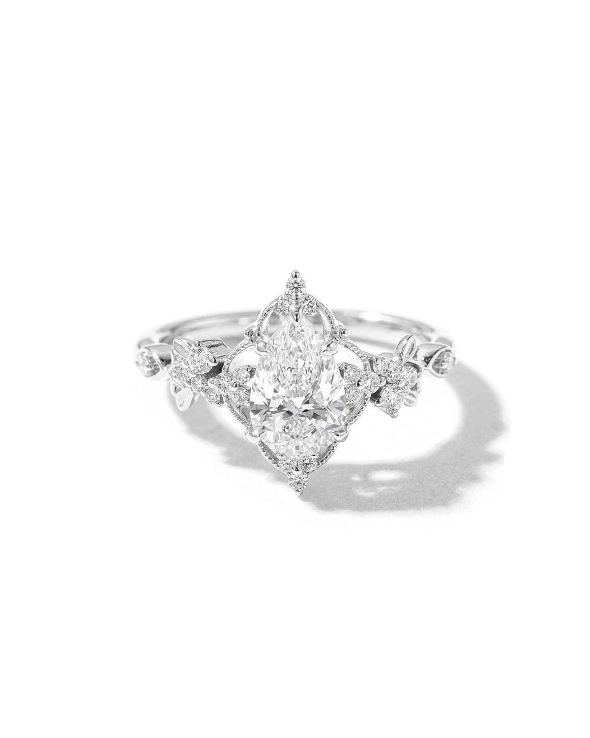Fairy Blossom Pear Engraved Ring
