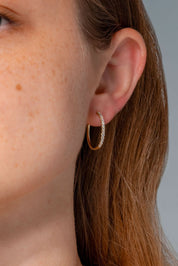 Fine 20mm Pavé Hoops Yellow Gold - PBD Earrings