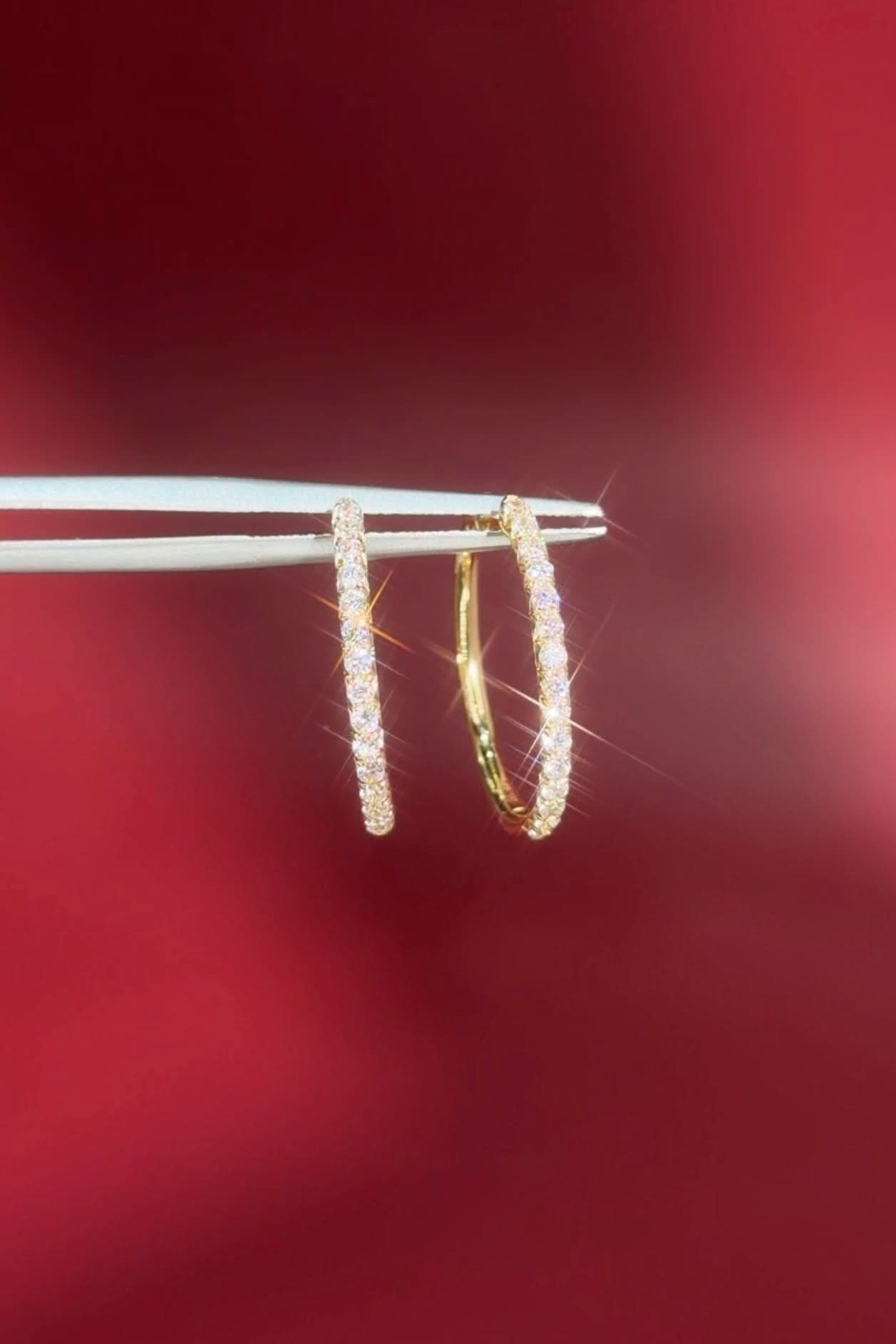 Fine 20mm Pavé Hoops Yellow Gold - PBD Earrings