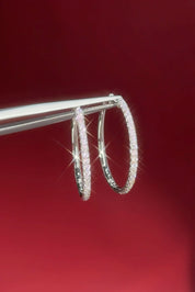 Fine 25mm Pavé Hoops White Gold - PBD Earrings