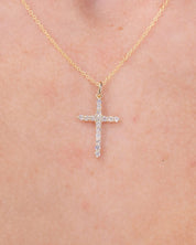 Floating Diamond Cross 14k Yellow Gold Necklaces Princess Bride Diamonds 