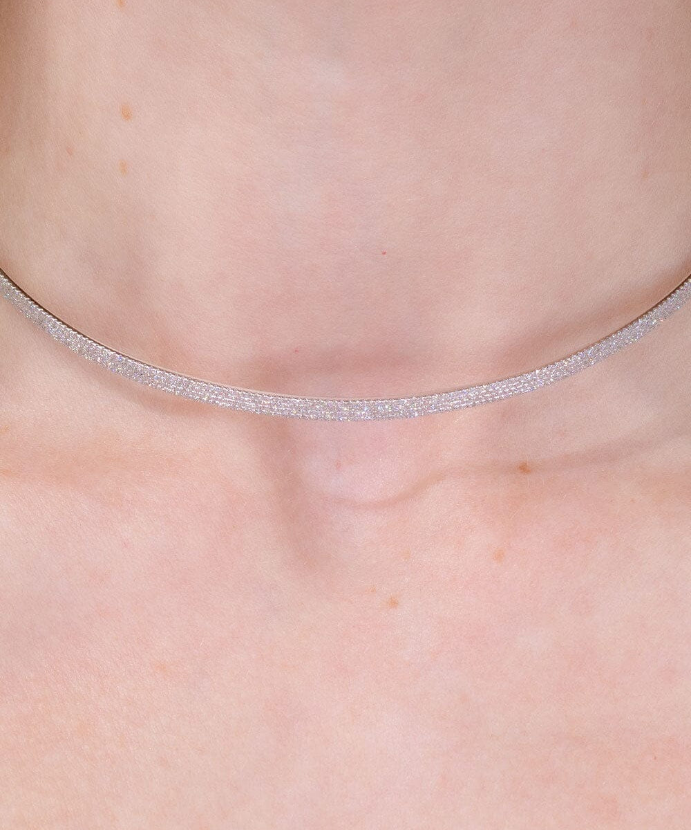 Four Row Diamonds Pavé Choker Necklaces Princess Bride Diamonds 