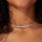 Four Row Diamonds Pavé Choker Necklaces Princess Bride Diamonds 