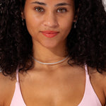 Four Row Diamonds Pavé Choker Necklaces Princess Bride Diamonds 