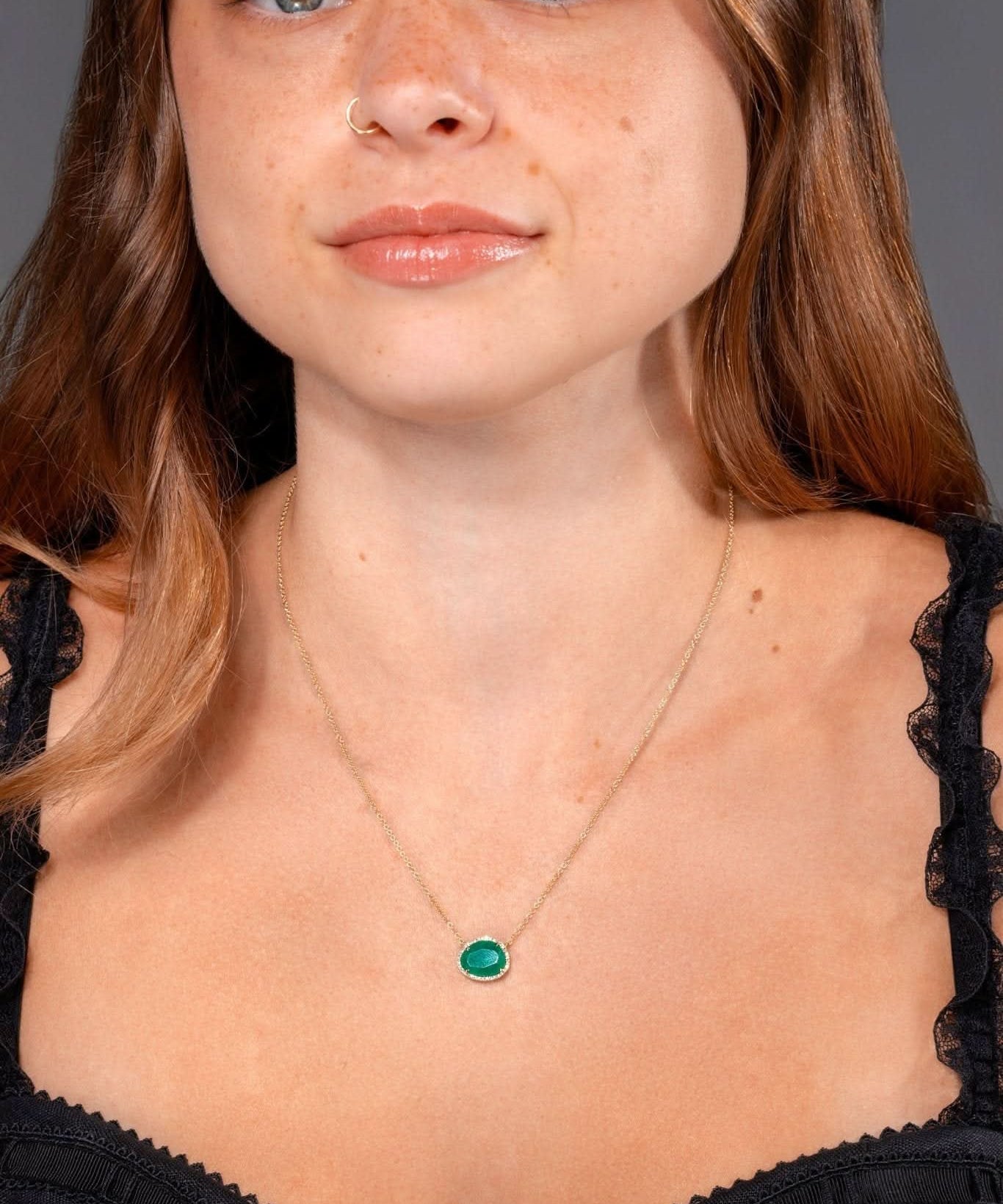 Freeform Emerald Necklace - PBD Necklaces
