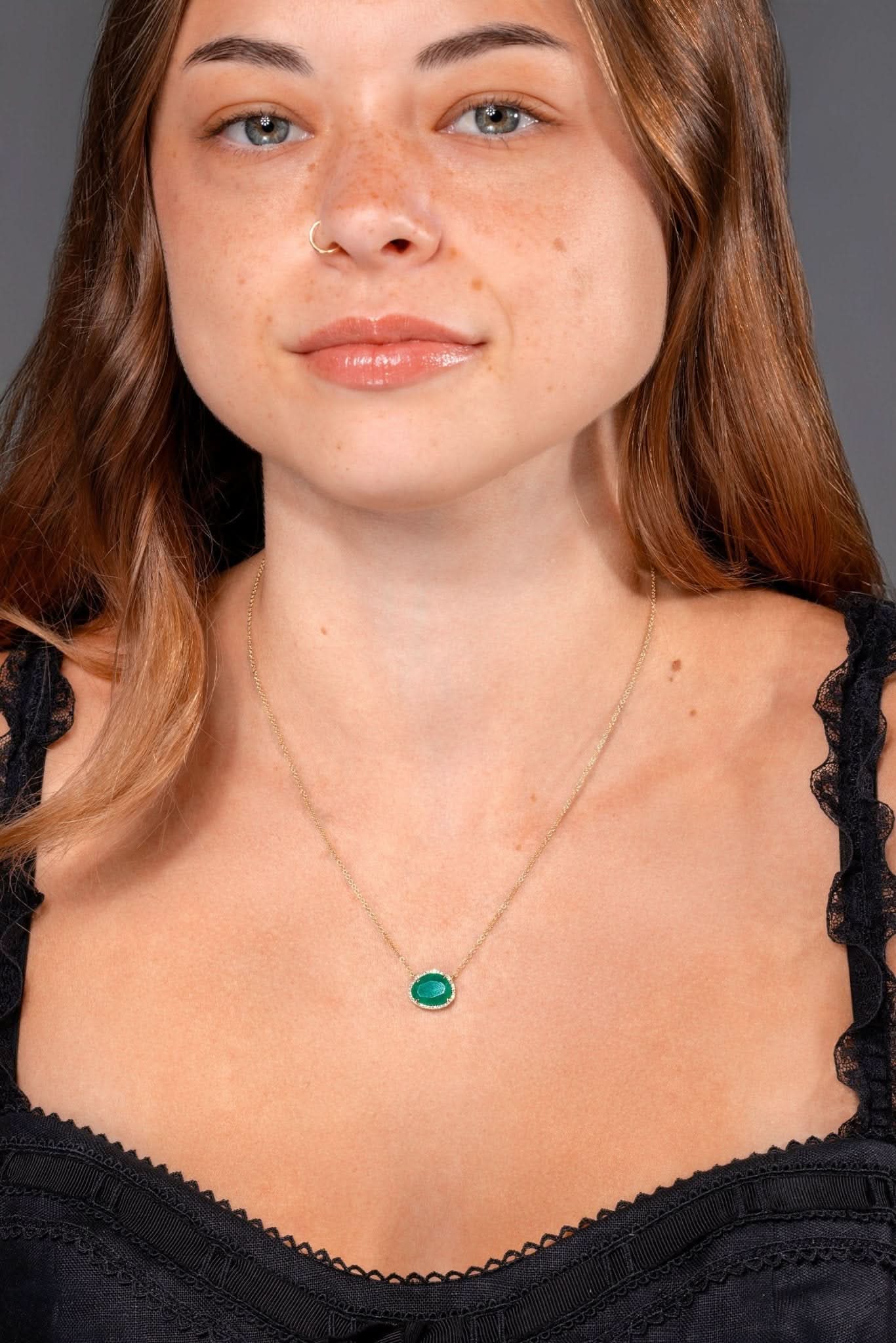 Freeform Emerald Necklace - PBD Necklaces