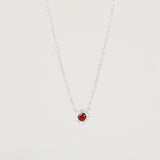 Garnet & Diamond Halo Necklace