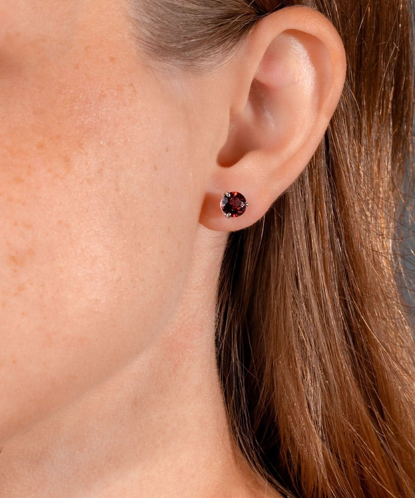 Garnet Studs - PBD Earrings