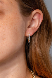 Graduating Floating Diamond Hoops Yellow Gold - PBD Earrings