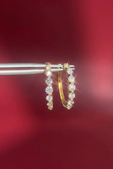 Graduating Floating Diamond Hoops Yellow Gold