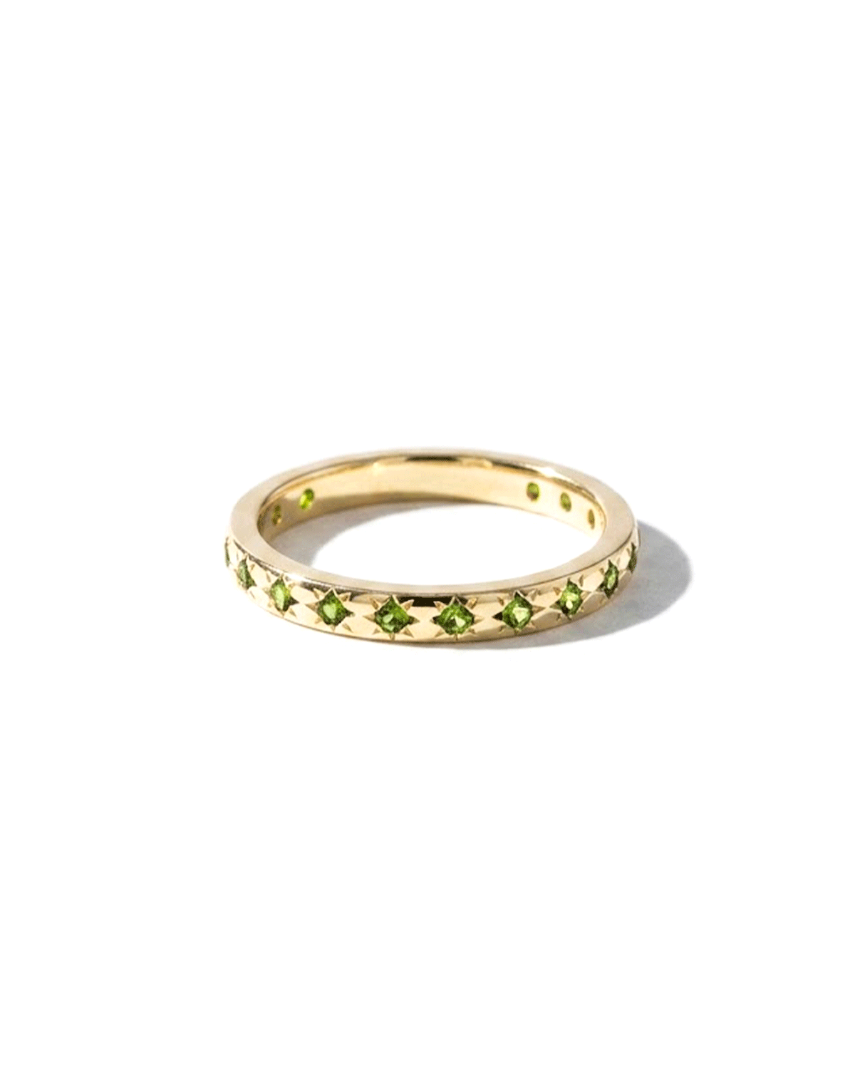 Natural Green Tourmaline Star Band