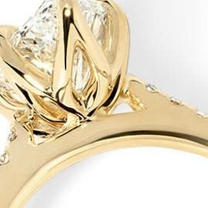 High Polish Bridge engagement ring