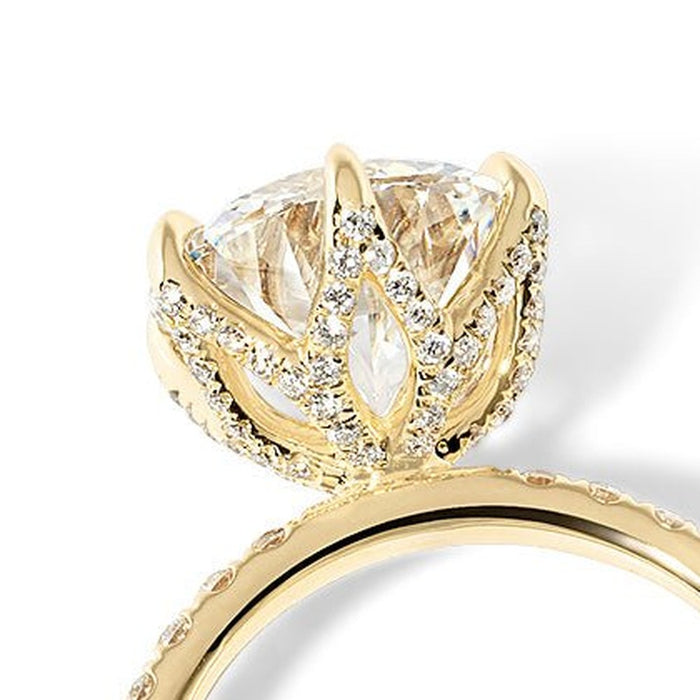 Diamond Petal Prongs engagement ring