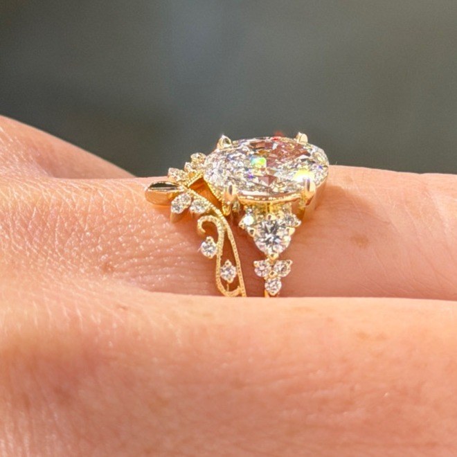 Low set engagement ring