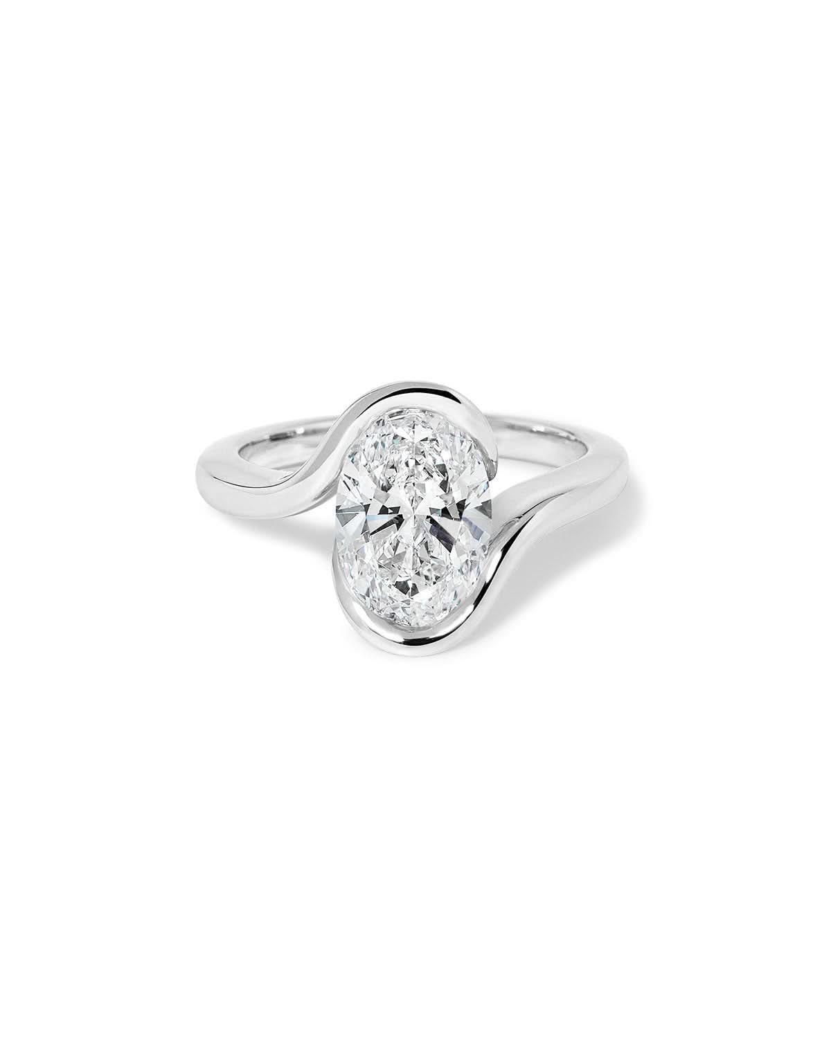 Half Bezel Tension Set Engagement Ring - PBD Engagement Rings