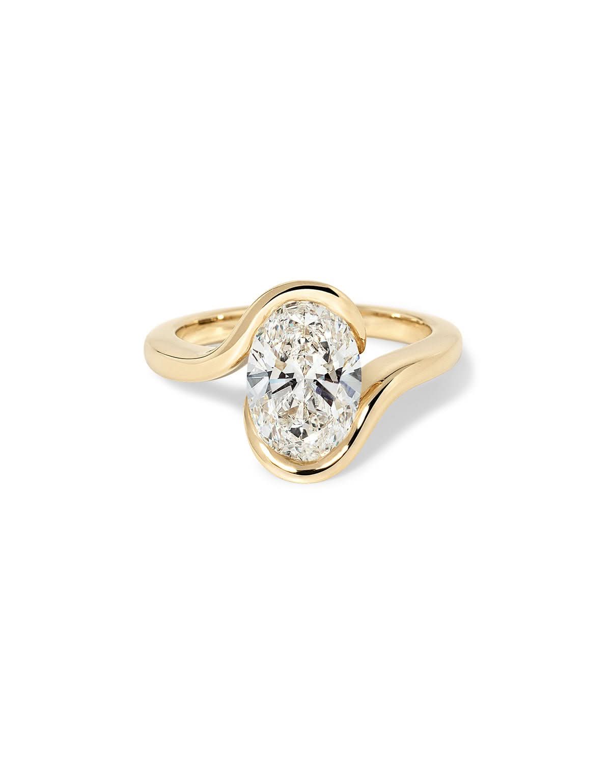 Half Bezel Tension Set Engagement Ring - PBD Engagement Rings