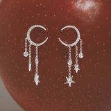 Moon & Star Diamond Drip Earrings