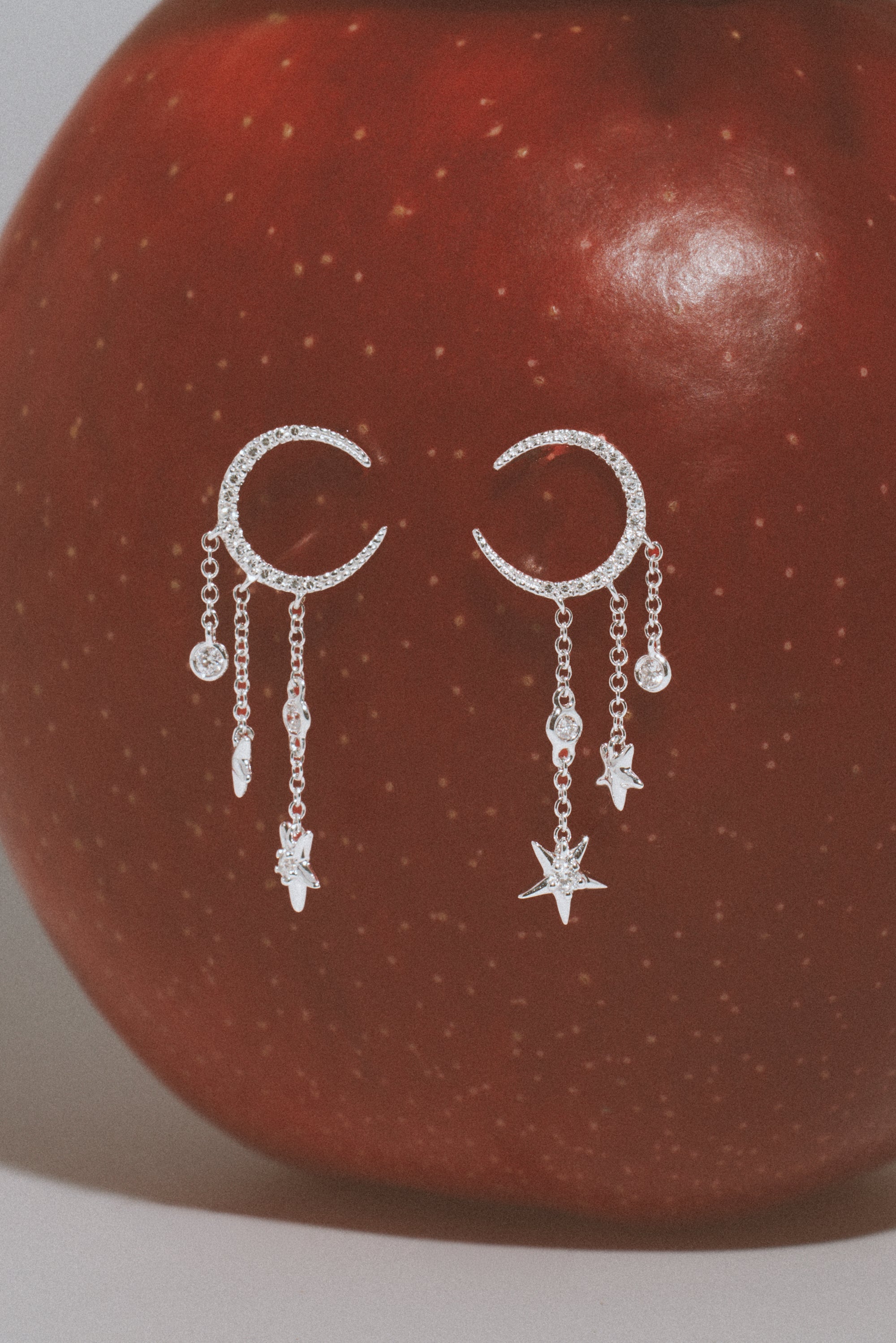 Moon & Star Diamond Drip Earrings