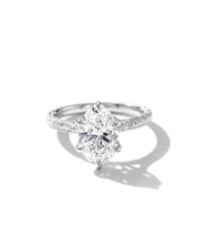 Victoria 6 Prong Oval hand Engraved