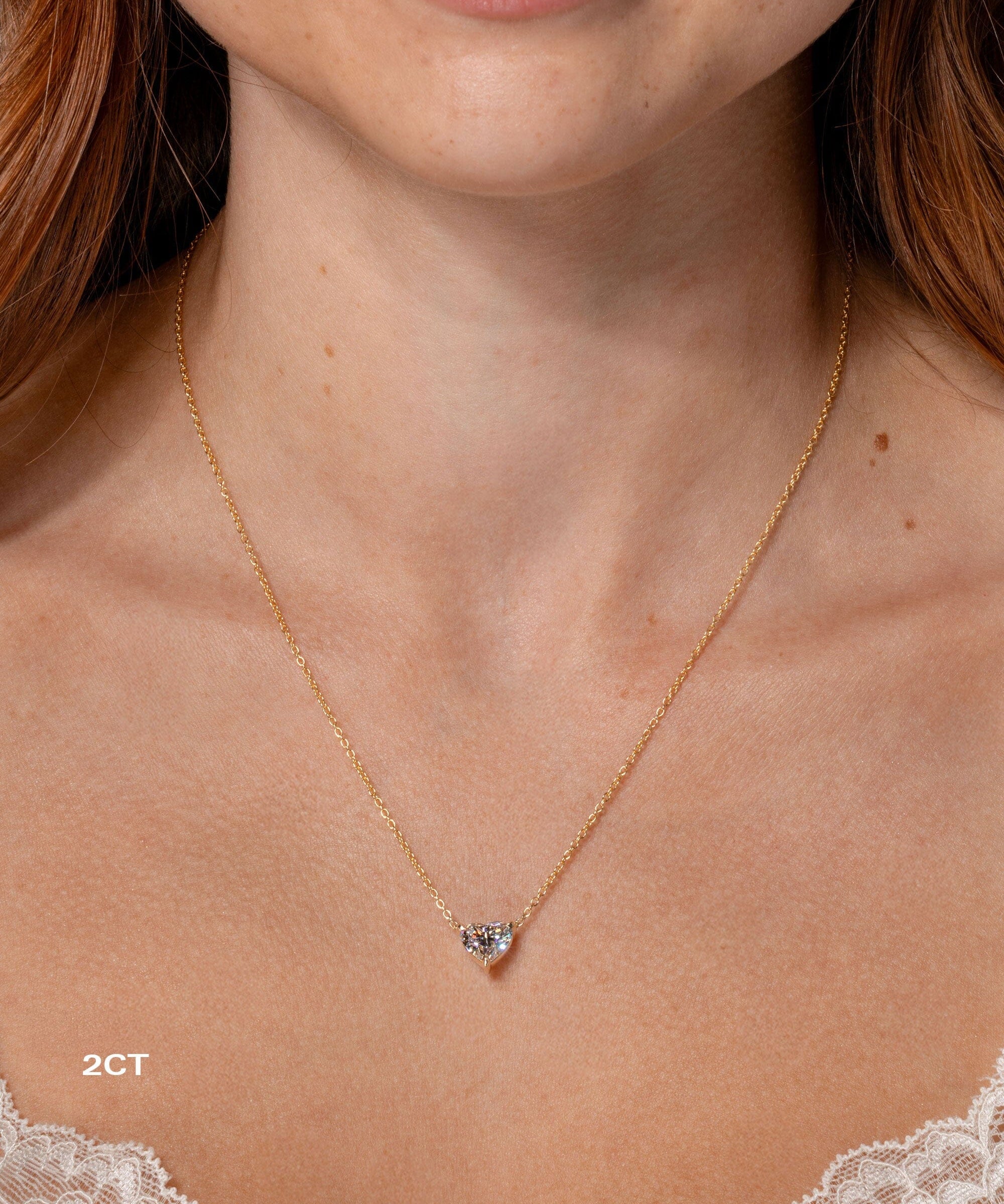 Heart Brandi Necklace Necklaces Princess Bride Diamonds 2ct 14K Yellow Gold 