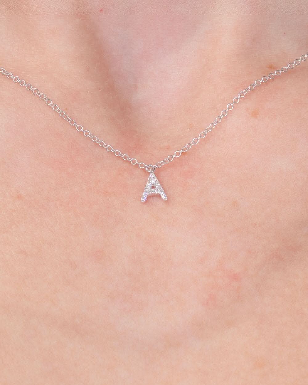 Initial Pavé Diamond Necklace - PBD Necklaces