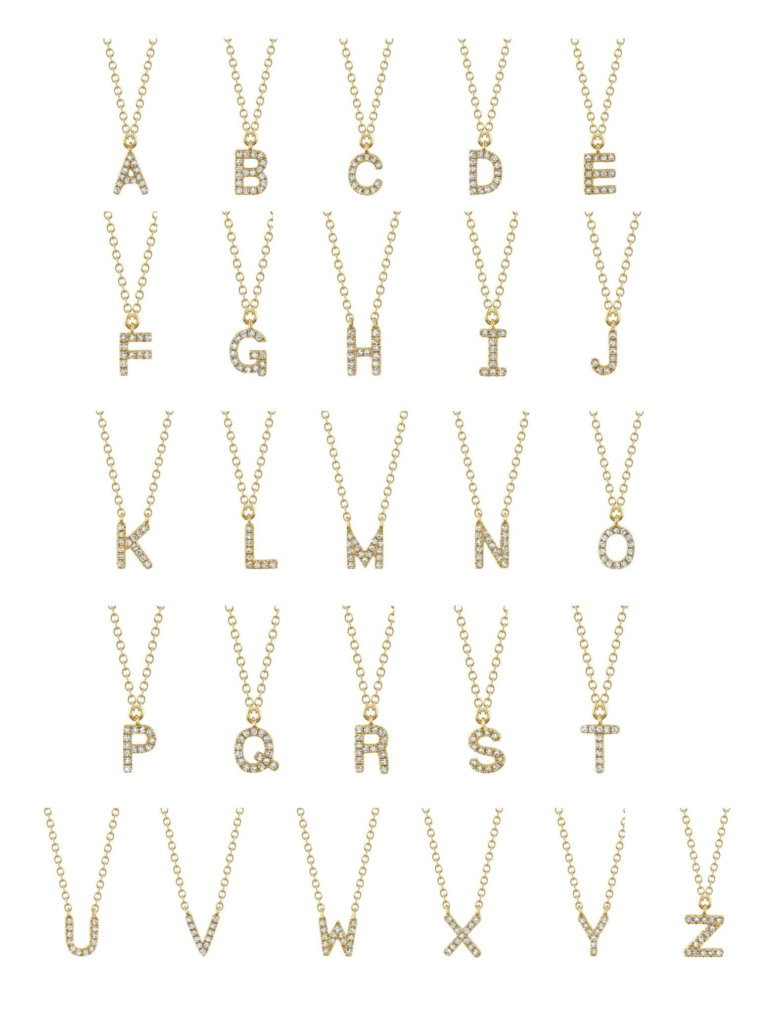 Initial Pavé Diamond Necklace - PBD Necklaces