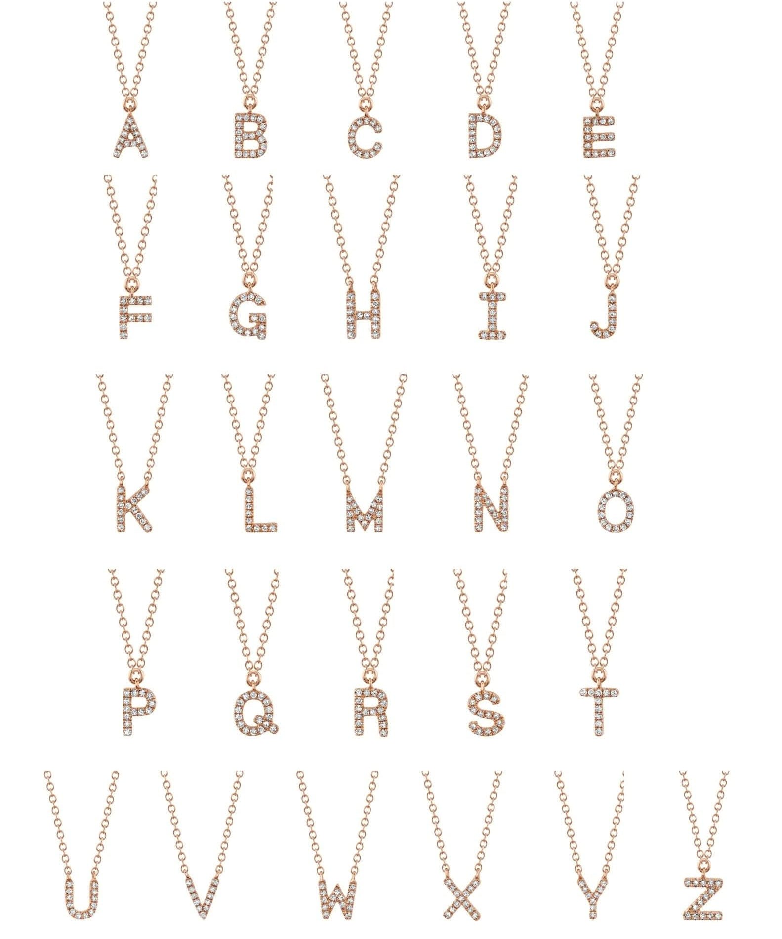 Initial Pavé Diamond Necklace - PBD Necklaces