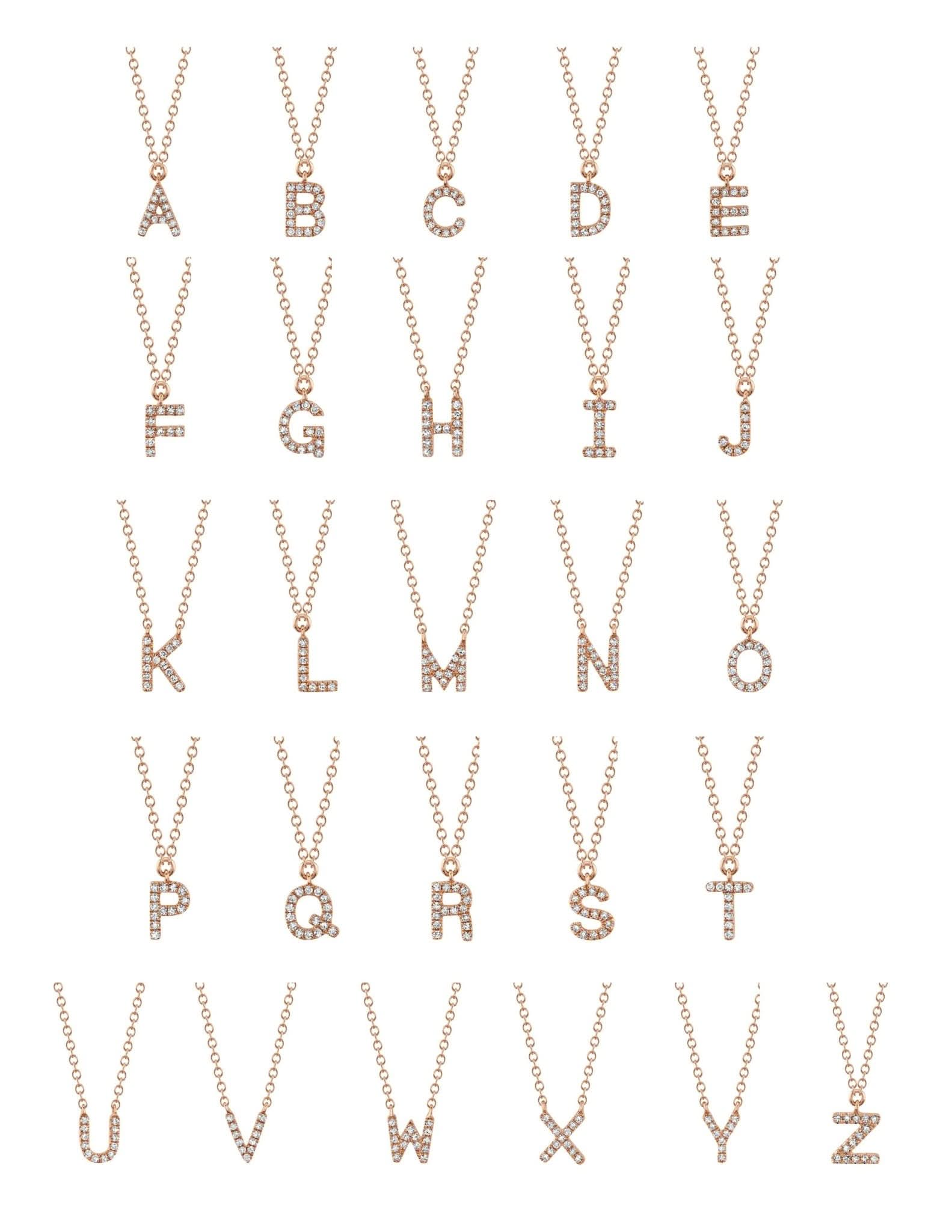 Initial Pavé Diamond Necklace - PBD Necklaces