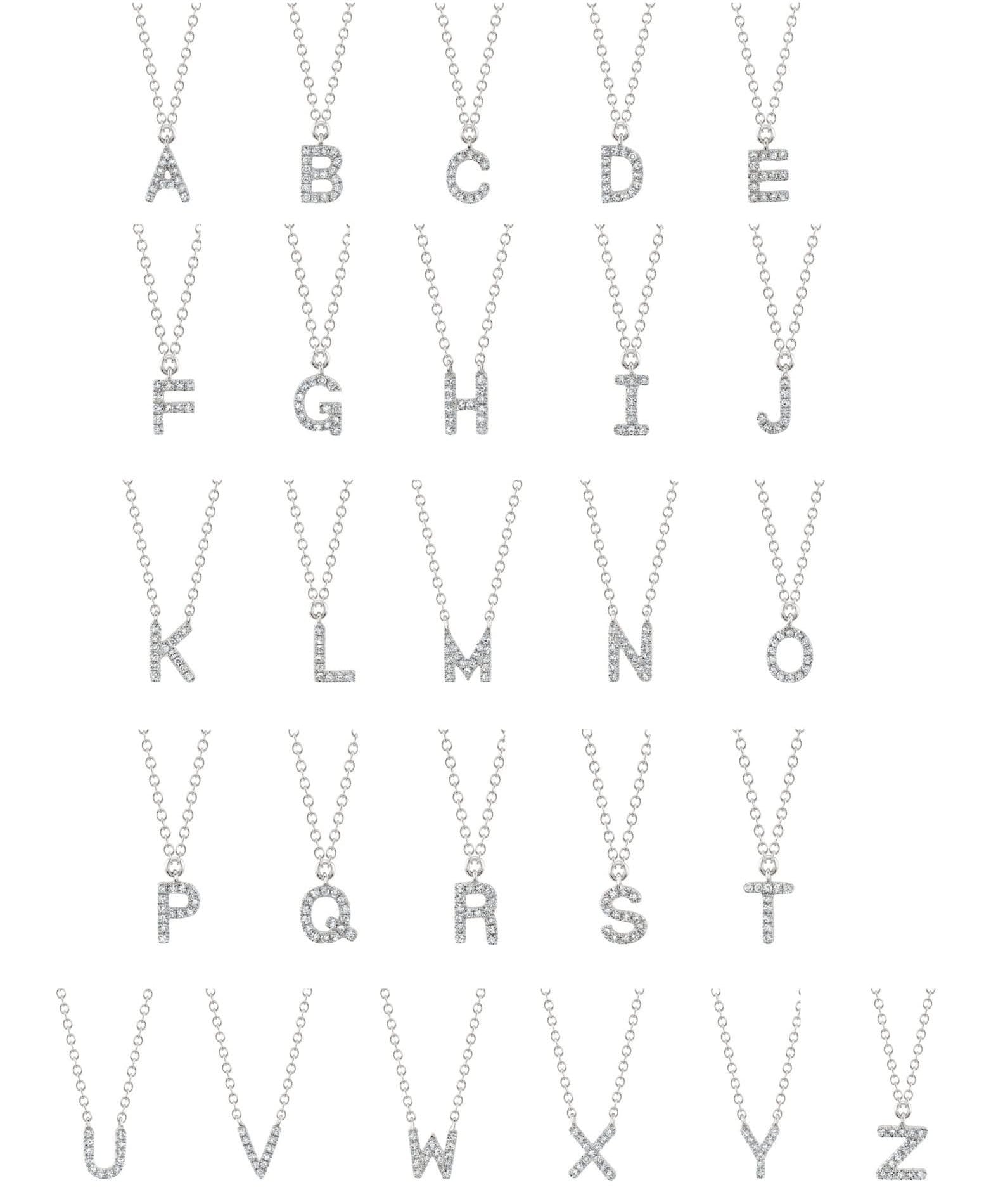 Initial Pavé Diamond Necklace - PBD Necklaces