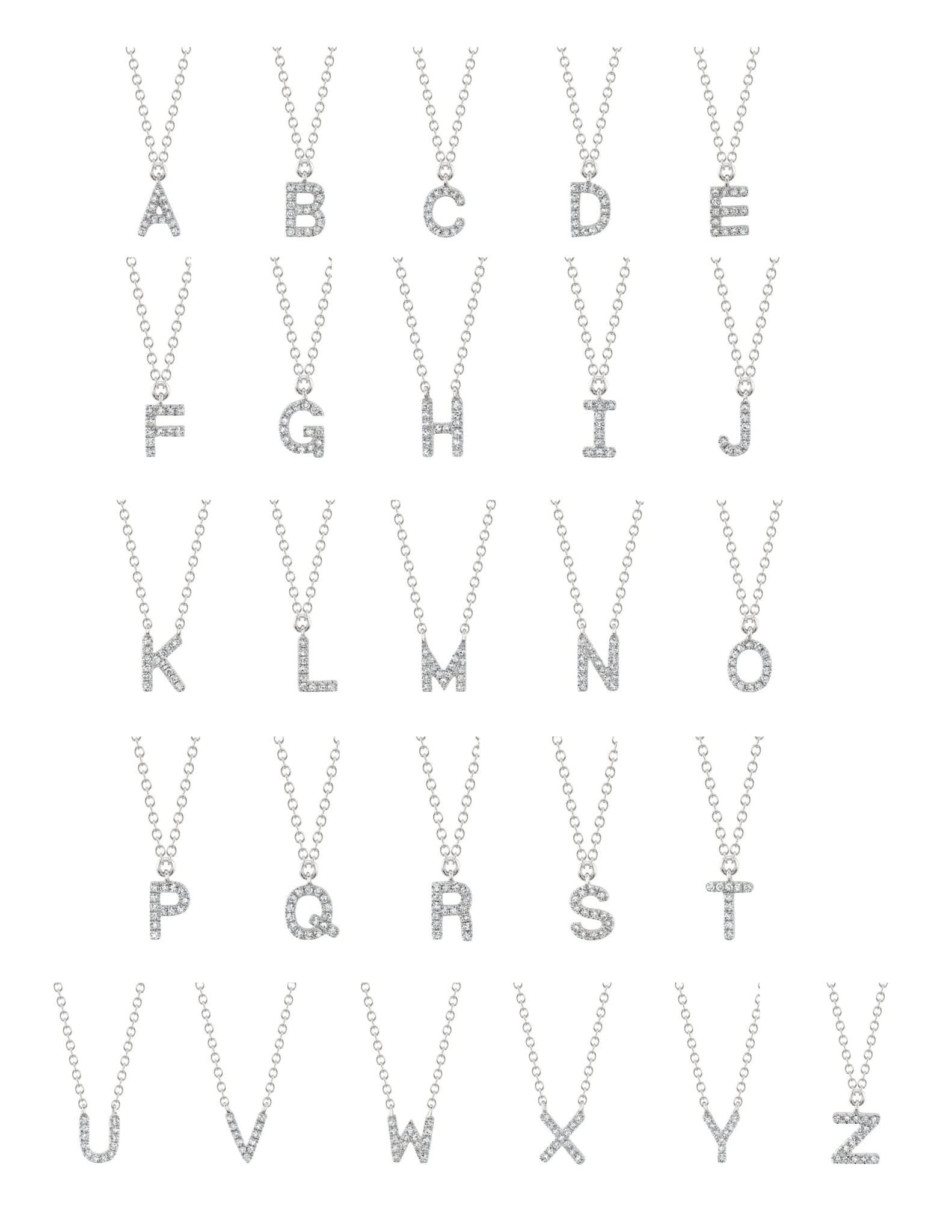 Initial Pavé Diamond Necklace - PBD Necklaces