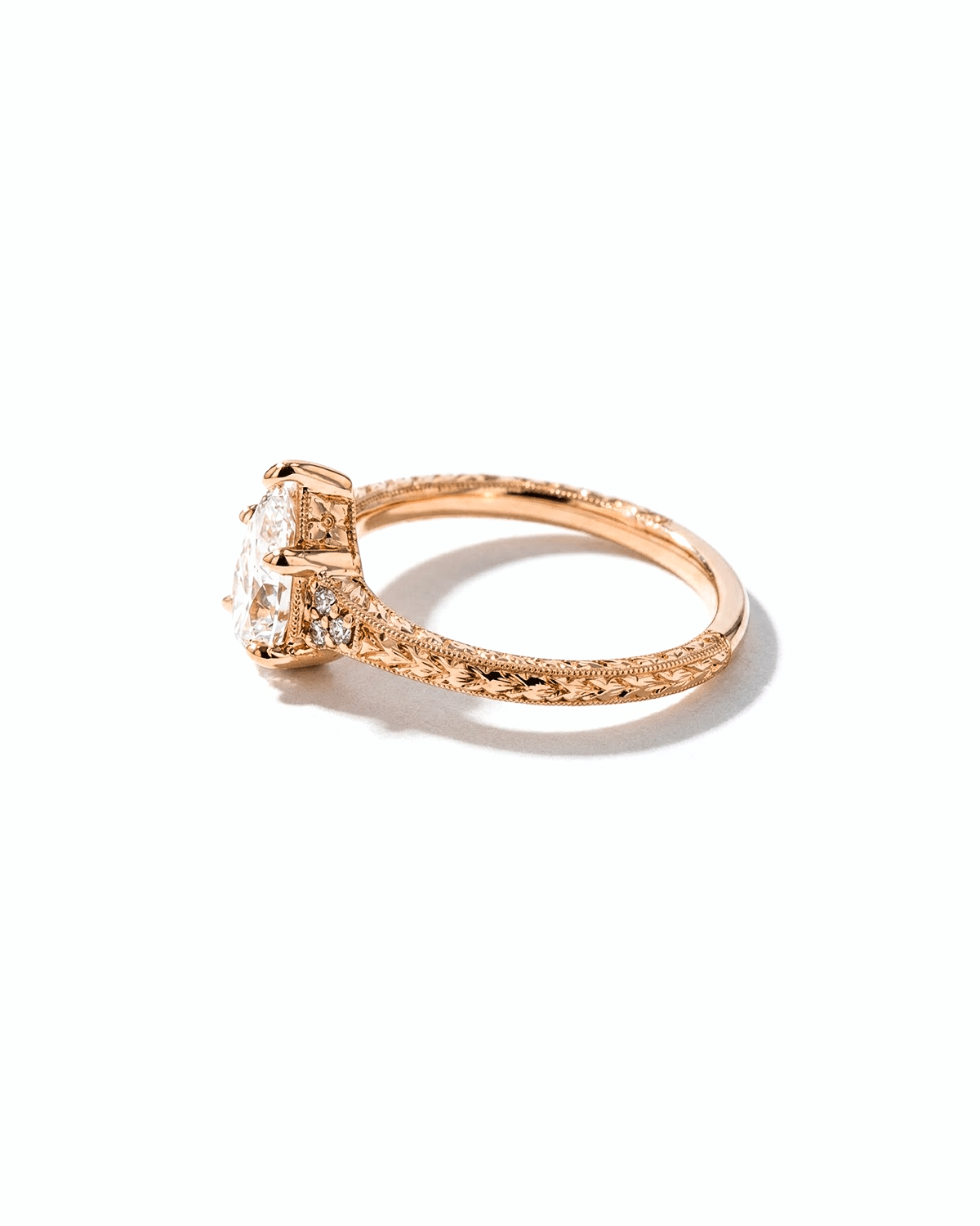 Isla Pear Hand Engraved Ring