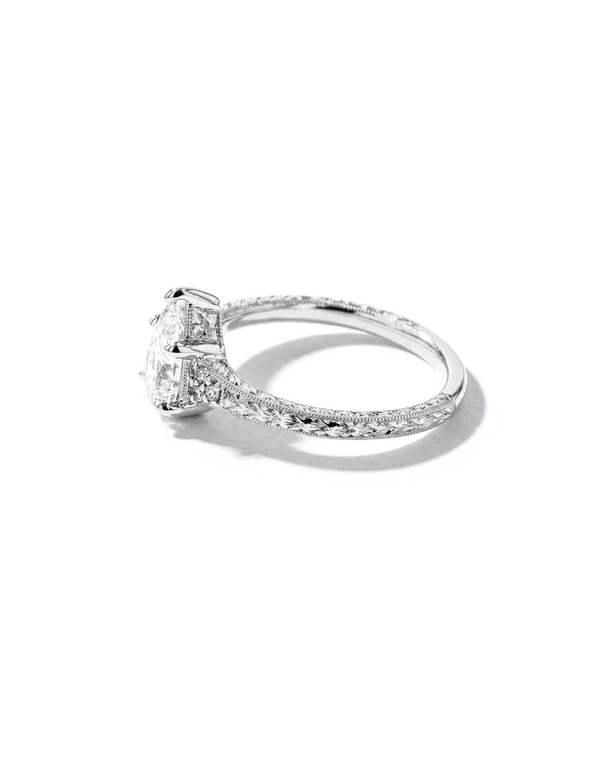 Isla Pear Hand Engraved Ring