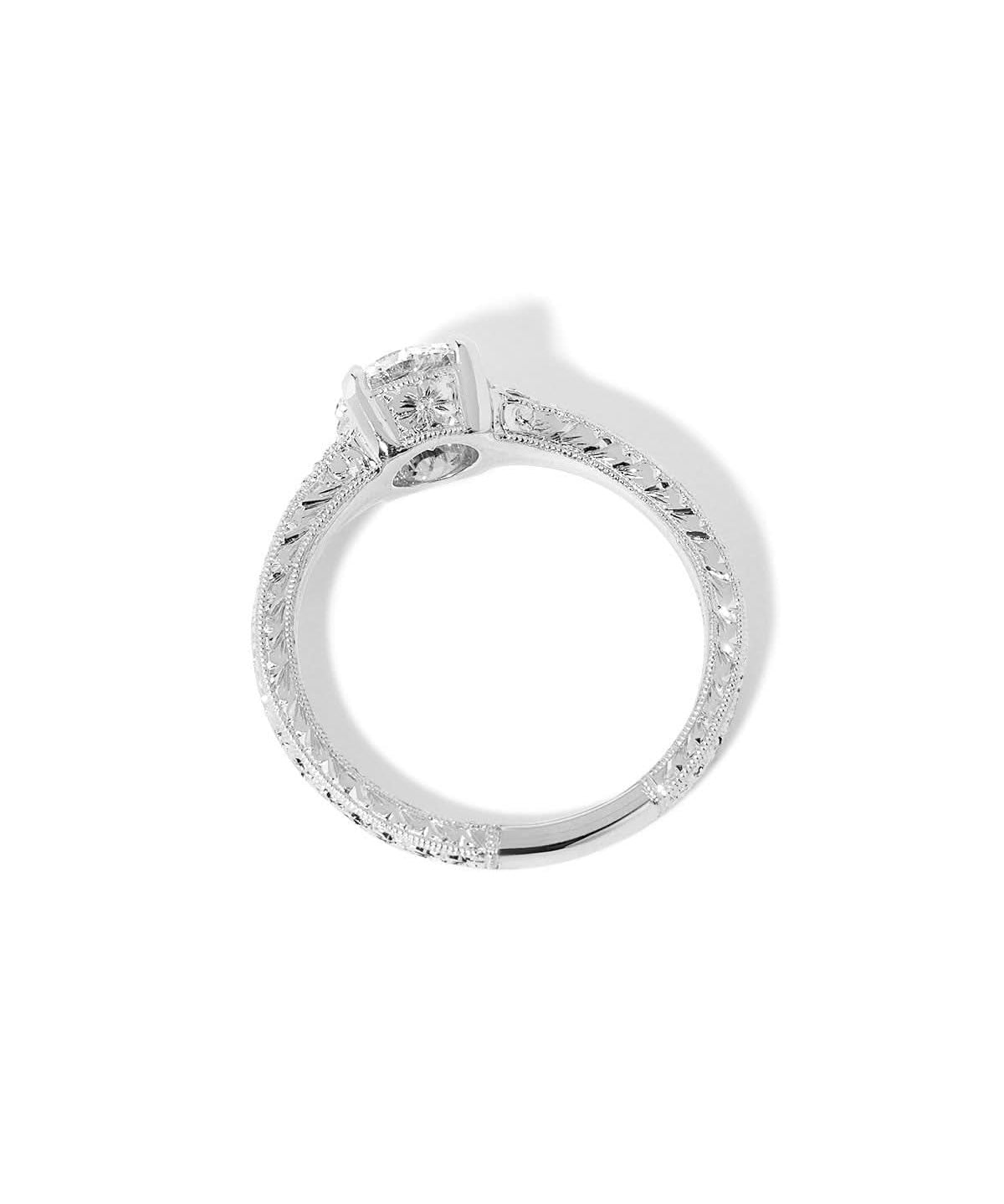 Isla Round Hand Engraved Ring - PBD Engagement Rings