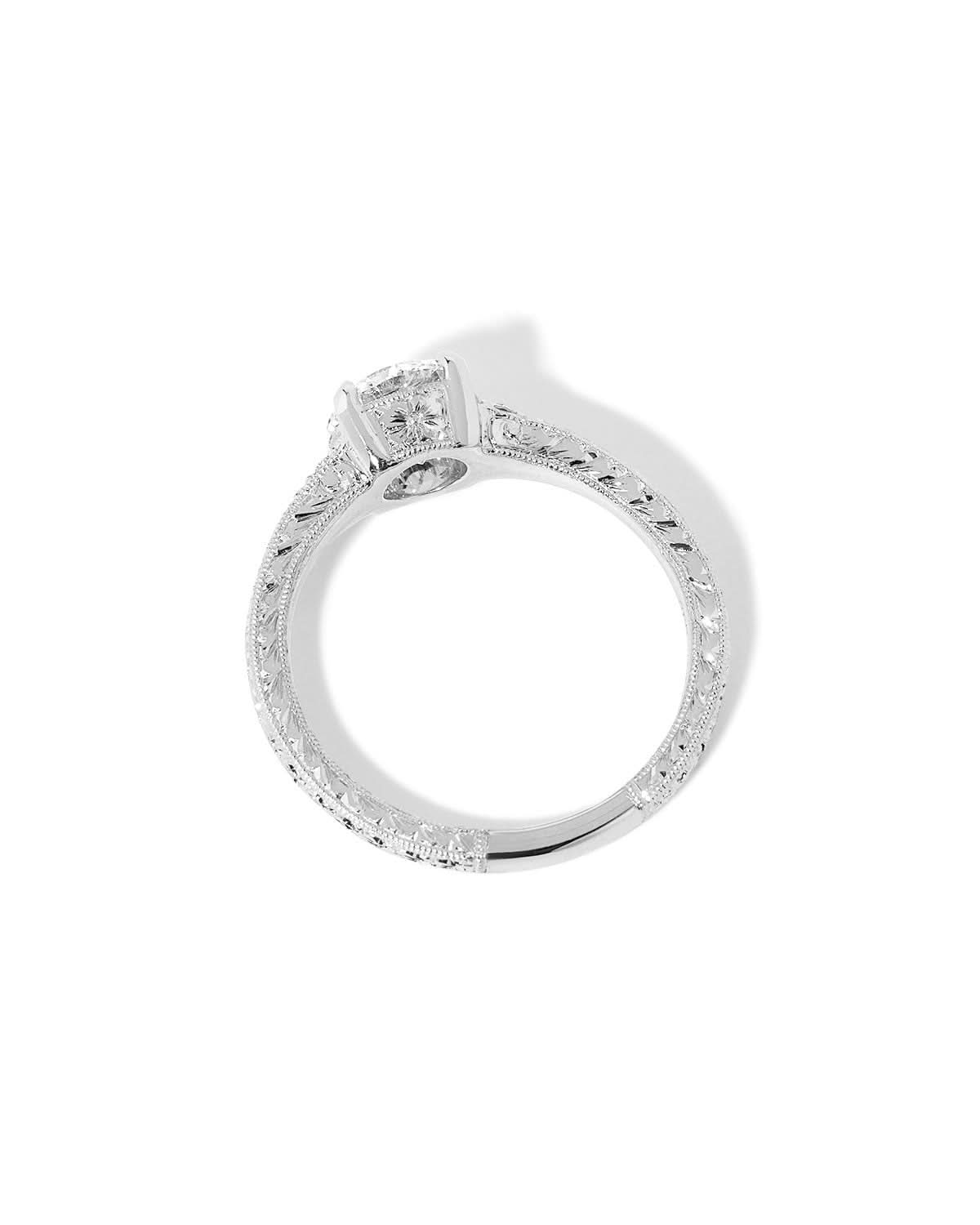 Isla Round Hand Engraved Ring - PBD Engagement Rings