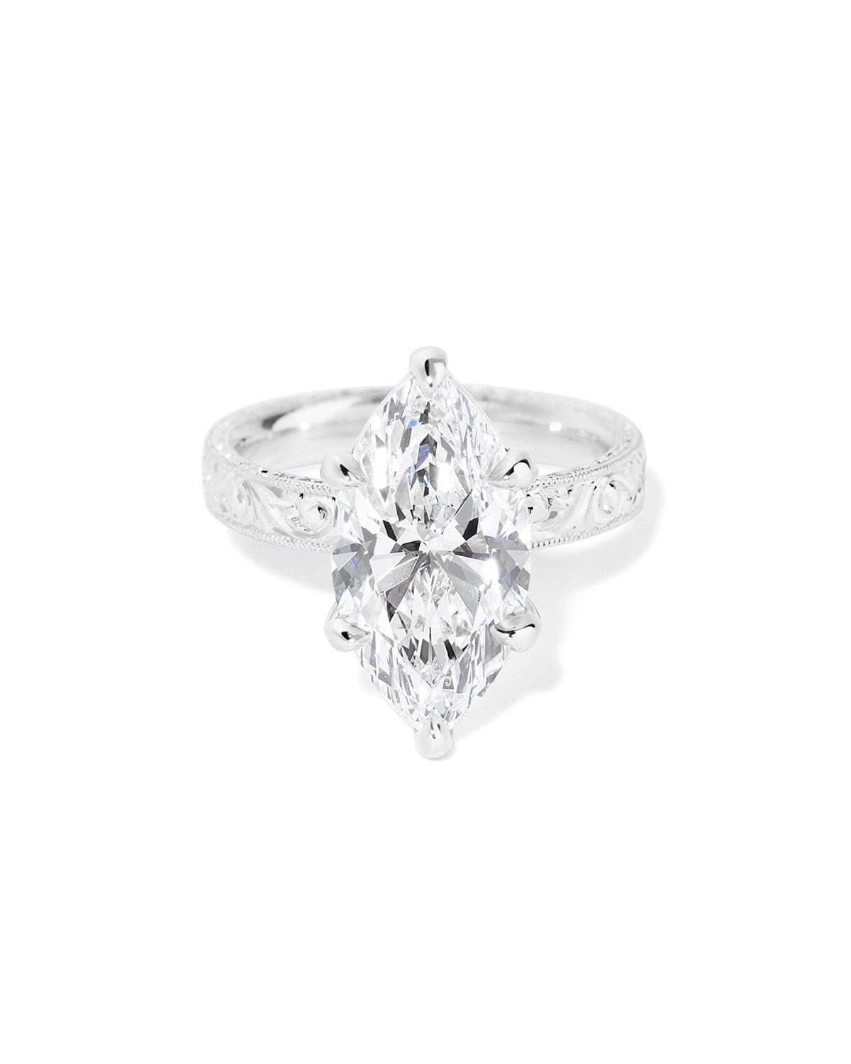 Kai Hand - Engraved Marquise - PBD Engagement Rings