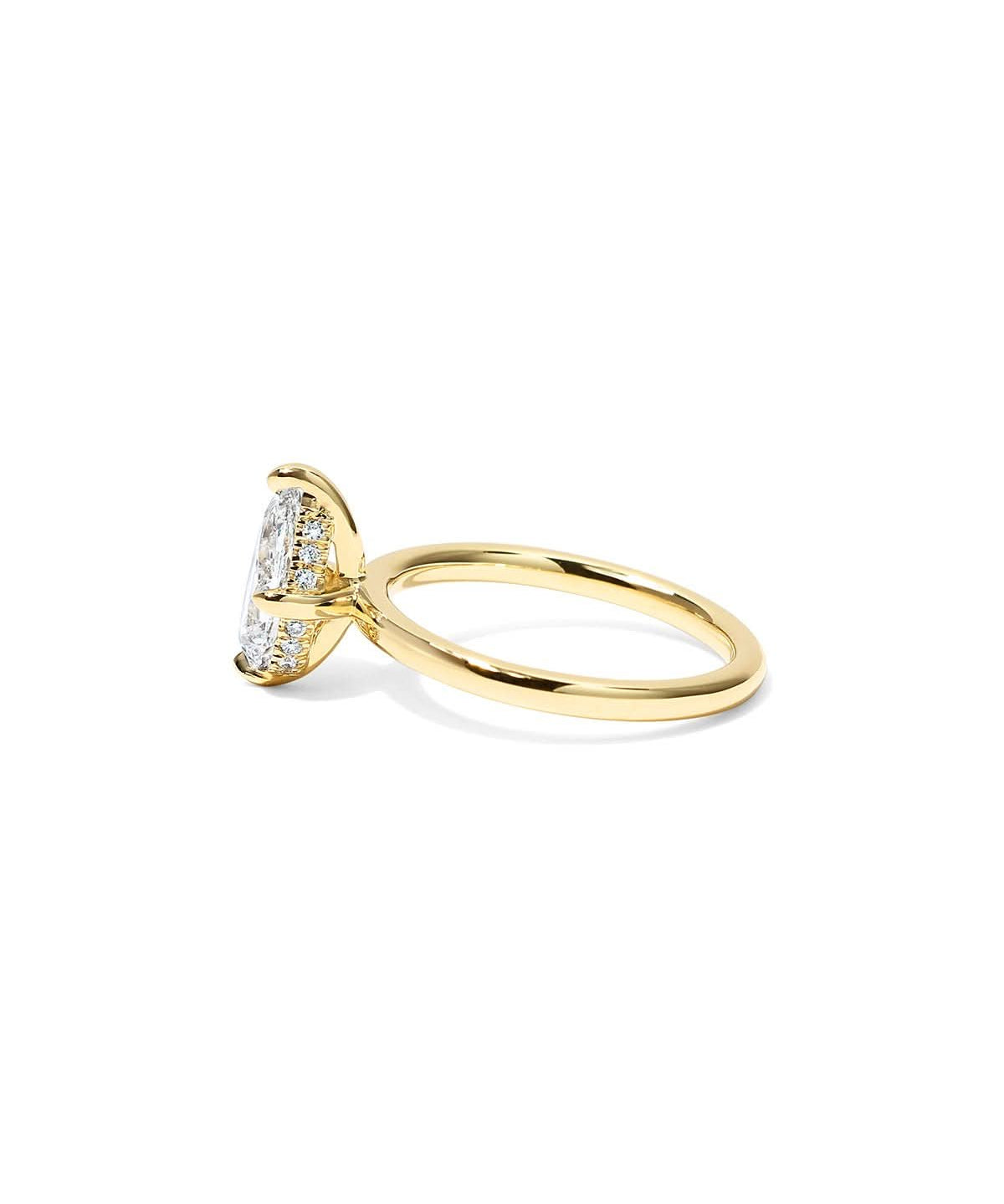 Kayla Pear High Polish Compass Prongs - PBD Engagement Rings