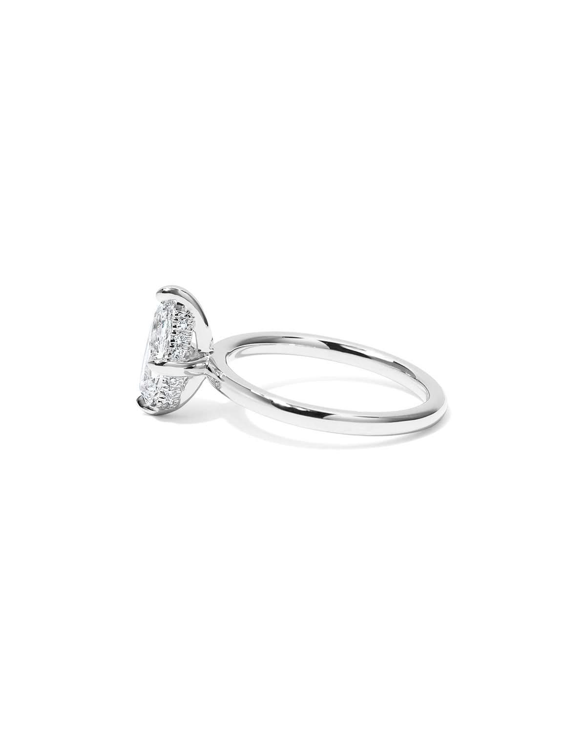 Kayla Pear High Polish Compass Prongs - PBD Engagement Rings