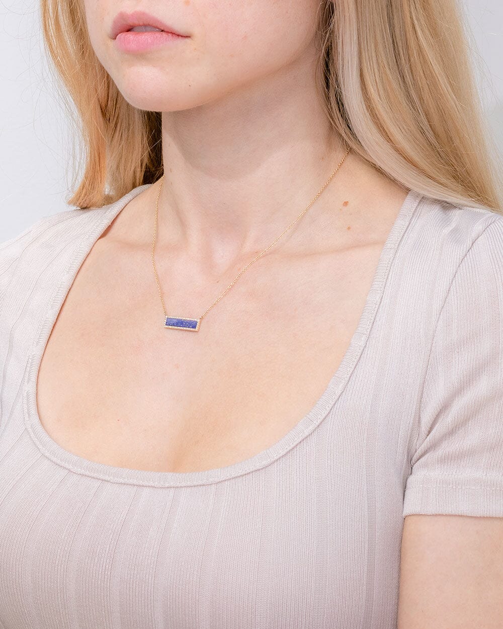 Lapis Inlay Bar Pavé Diamond Halo Necklace Necklaces Princess Bride Diamonds 