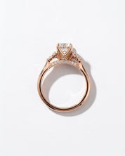 Lindsey Oval with Petal Prongs & Diamond Bridge - PBD Engagement Rings