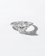 Lindsey Oval with Petal Prongs & Diamond Bridge - PBD Engagement Rings