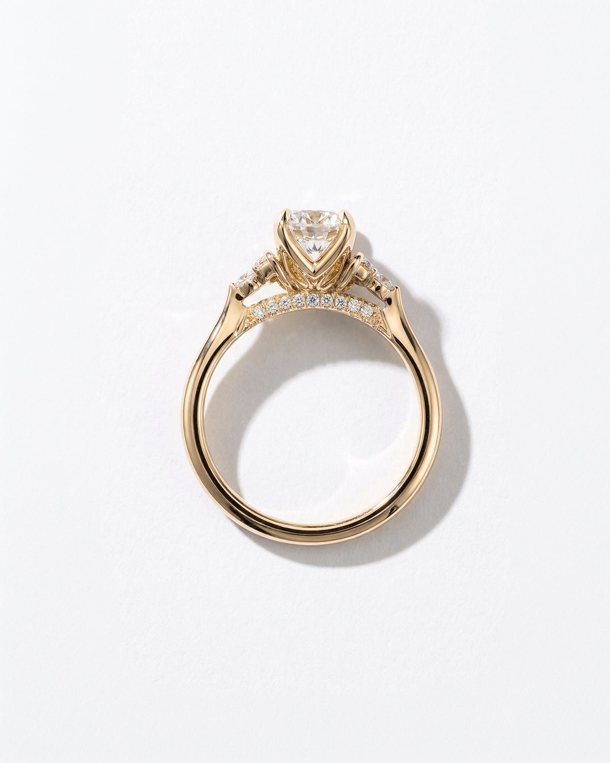 Lindsey Oval with Petal Prongs & Diamond Bridge - PBD Engagement Rings