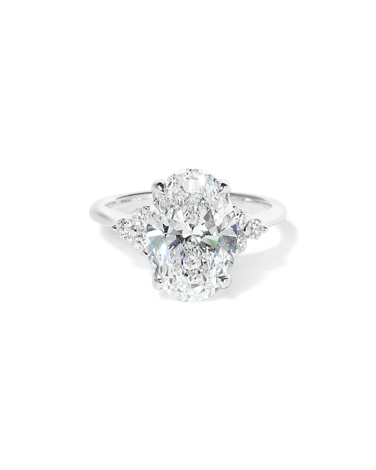 Lindsey Oval with Petal Prongs & Diamond Bridge - PBD Engagement Rings