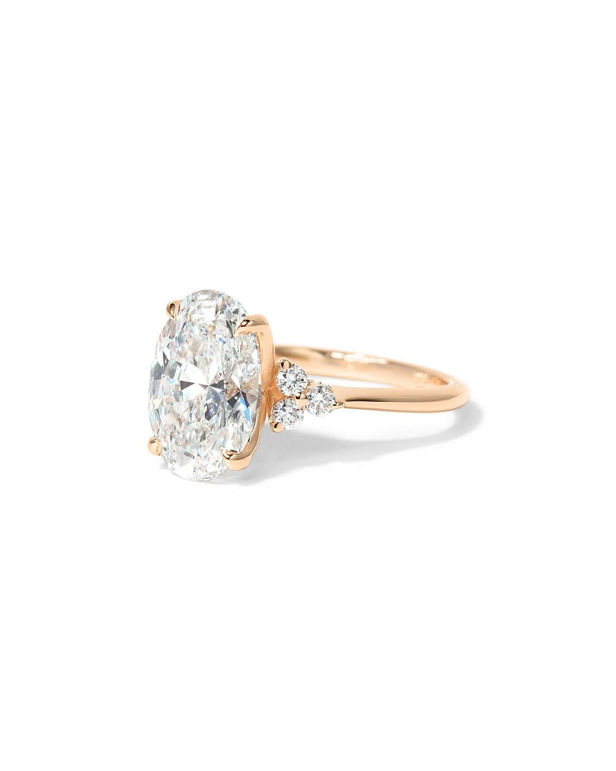 Lindsey Oval with Petal Prongs & Diamond Bridge - PBD Engagement Rings